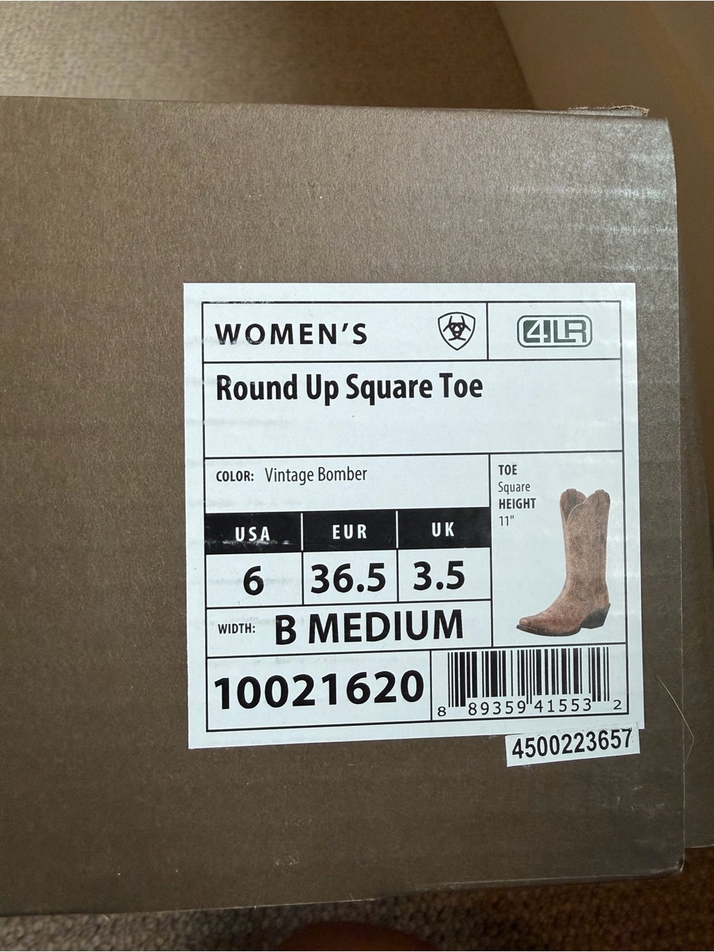 Ariat Round Up Square Toe Western Boot: worn once - Picture 9 of 10